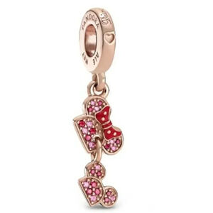 Disney x Pandora Exclusive Charm Minnie Mouse Hat Rose Gold Enamel Pink NWT